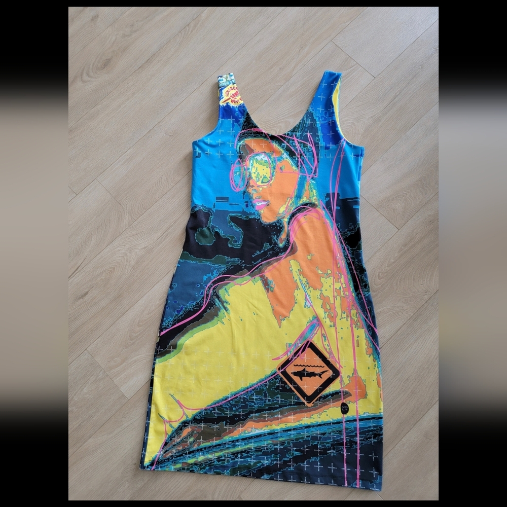 Vibrant Graphic Sleeveless Dress